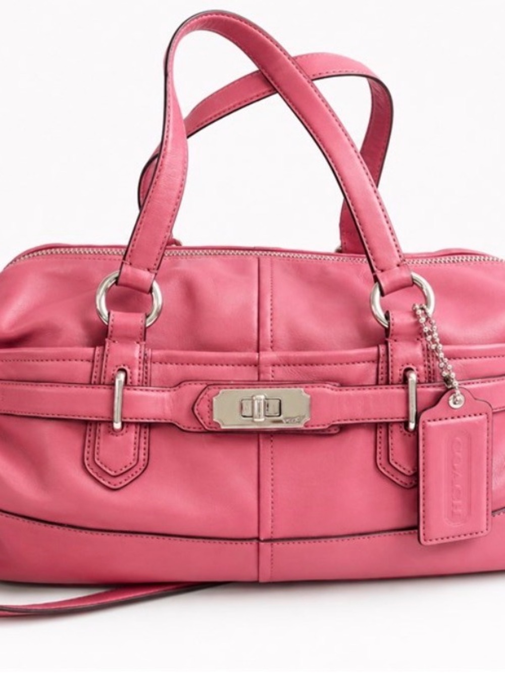 Coach Chelsea Reese Convertible Satchel 17803 Pink Leather Shoulder Bag Purse
